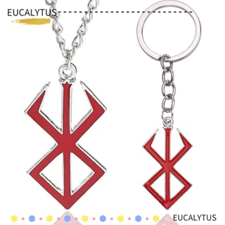 EUTUS Hip Hop The Mad Warrior Gothic Red Pendant Necklace Berserk Symbol Necklace Keyring Gift for Fans Jewelry Gifts Keychain of Norse Viking Mythology Pendant