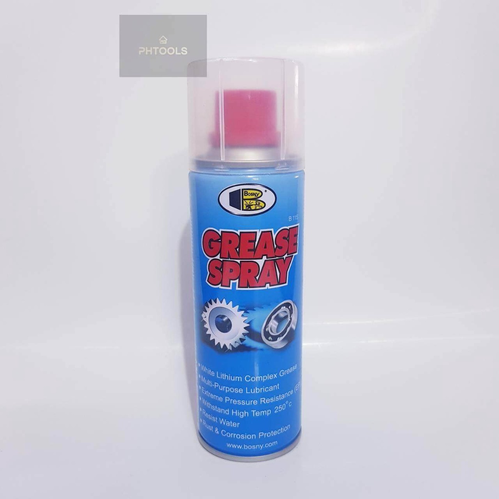 Grease Spray ยี่ห้อ Bosny จารบีขาว สเปรย์หล่อลื่นโซ่ Grease Spray 200