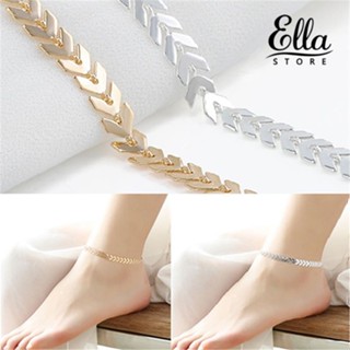 Ellastore123 สร้อยข้อเท้าโซ่ ลายลูกศร สไตล์โบโฮ เครื่องประดับ สําหรับผู้หญิง