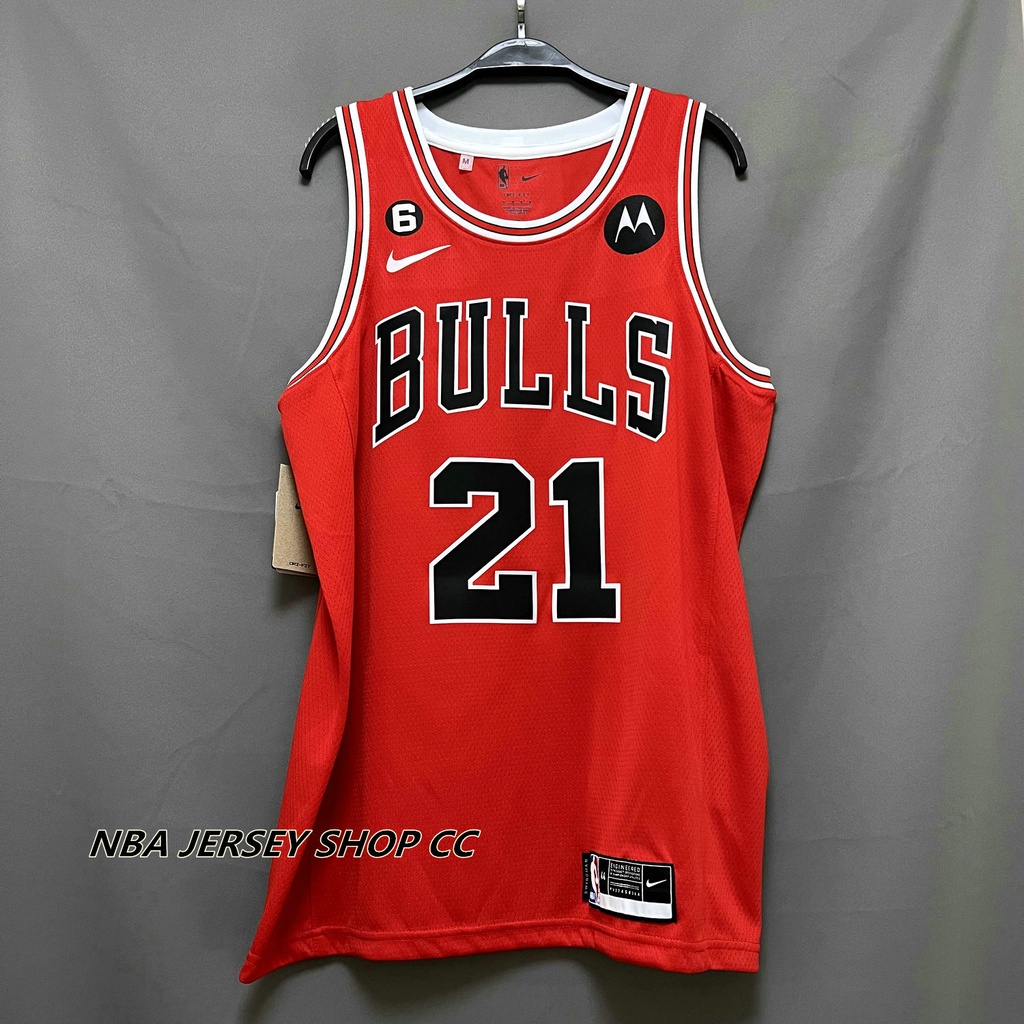 คุณภาพสูง-ใหม่-ของแท้-nba-2022-23-chicago-bulls-สําหรับผู้ชาย-21-เสื้อกีฬาแขนสั้น-ลายทีม-patrick-beverley-icon-edition-สีแดง