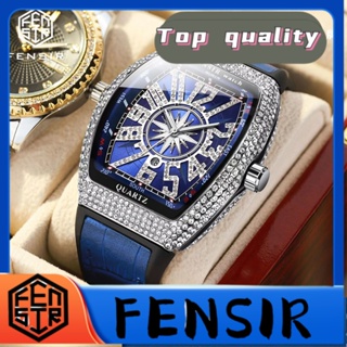 Fensir FENSIR พร้อมส่ง นาฬิกาข้อมือควอทซ์ ประดับเพชรเทียม แฟชั่นสําหรับผู้ชาย