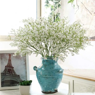 10 ชิ้น 3 หัว ประดิษฐ์ Gypsophila paniculata ดอกไม้งานแต่งงาน วันวาเลนไทน์ ตกแต่งบ้าน ดอกไม้ปลอม