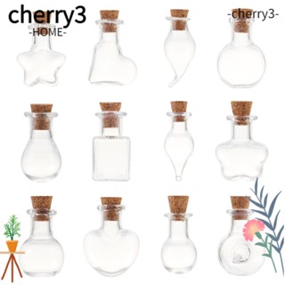 Cherry3 ขวดจุกไม้คอร์กเปล่า ขนาดเล็ก สําหรับตกแต่งบ้าน 5 ชิ้น