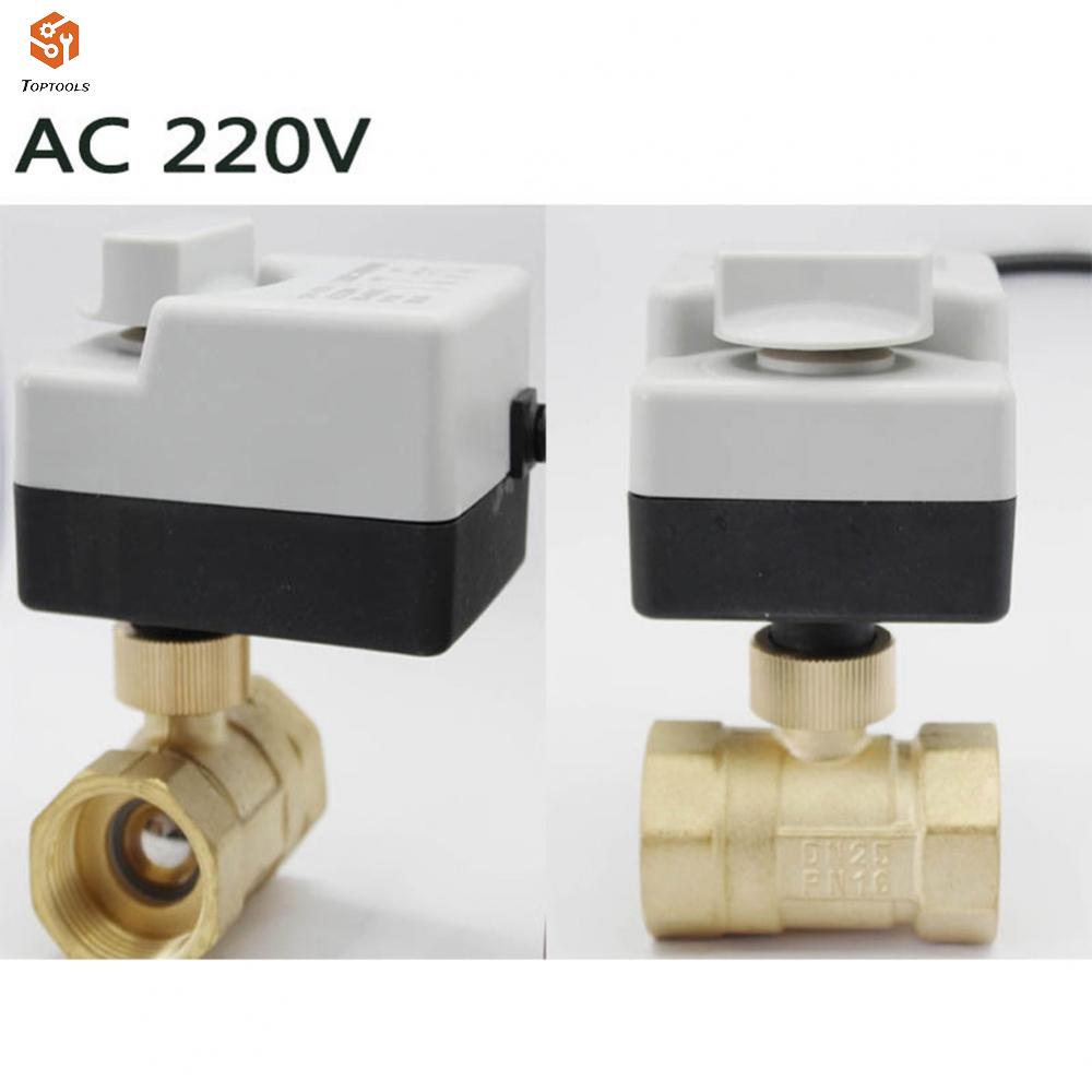 วาล์วบอลไฟฟ้า-ทองเหลือง-ac220v-สําหรับควบคุมปิดเครื่อง