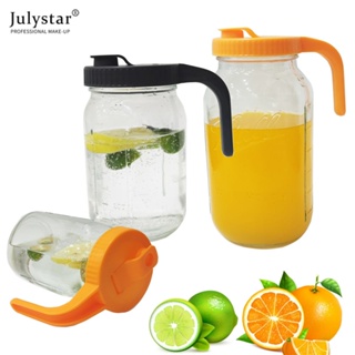 JULYSTAR Mason Jar ปากกว้างพร้อมที่จับ Shake Cup Lid ถ้วยเครื่องดื่มเย็น 86 มม. ถ้วยชานมฝาปิดขนาดใหญ่ Mason Jar ฝามะนาว