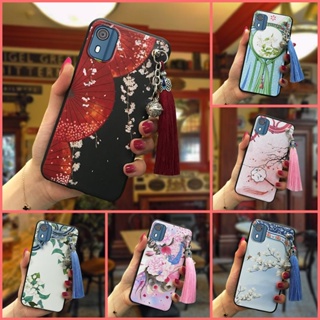 Chinese Style bell Phone Case For Nokia C02/TA-1522 tassel Durable protective Shockproof Anti-knock TPU Dirt-resistant