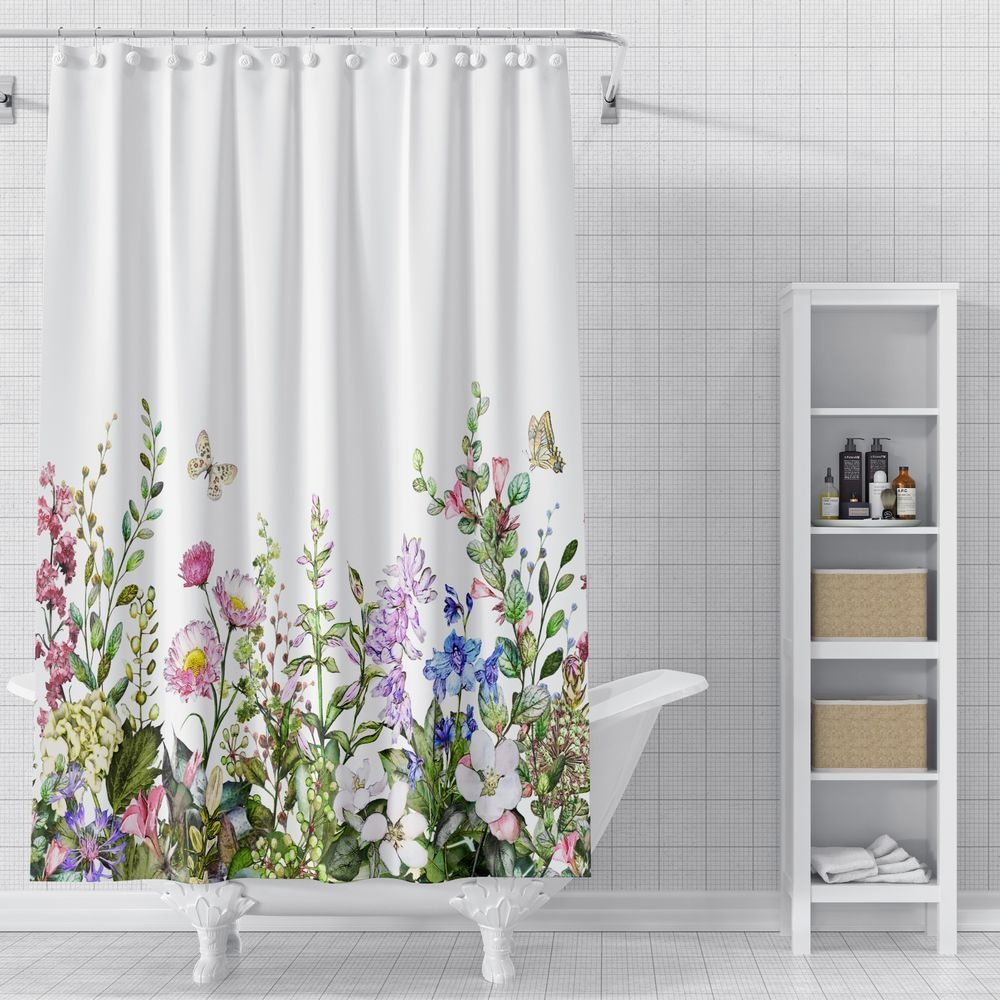 curtain-bathroom-decor-colorful-flower-shower-curtains-vibrant-colors-brand-new