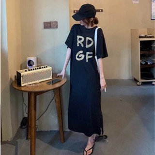 เสื้อยืด ผ้าเรยอน พิมพ์ลาย ทรงหลวม สไตล์เกาหลี พลัสไซซ์ แฟชั่นฤดูร้อน สําหรับผู้หญิง RH99