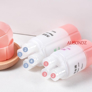 Alisondz ขวดรีฟิล 4 in 1 3 in 1 แชมพู กล่องเก็บสบู่เหลว เจลอาบน้ํา โลชั่น กล่องห้องน้ํา คอนเทนเนอร์น้ําหอม ขวดสเปรย์ เดินทาง ขวดนํากลับมาใช้ใหม่ได้