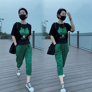 เสื้อยืดลําลอง คอกลม ทรงหลวม สไตล์ตะวันตก แฟชั่นฤดูร้อน สําหรับเล่นกีฬากลางแจ้ง