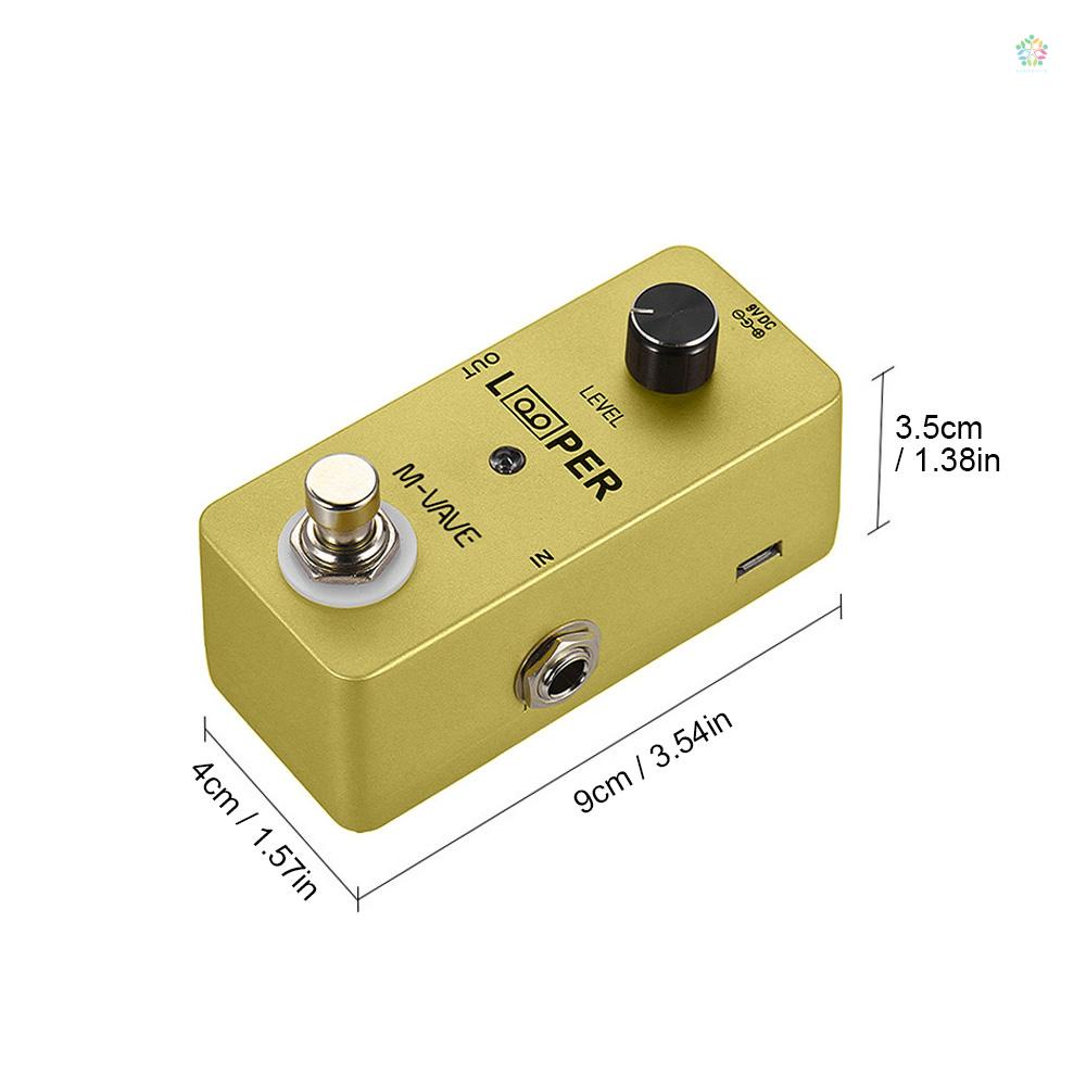 audioworld-m-vave-looper-แป้นเหยียบเอฟเฟคกีตาร์ไฟฟ้า-ขนาดเล็ก-บันทึกเวลาได้-5-นาที-ไม่จํากัด-เปลือกหอยโลหะ-แบบเต็ม