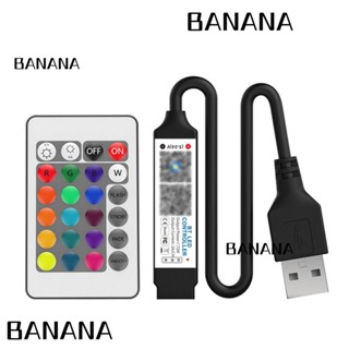 Banana1 ตัวควบคุมบลูทูธ APP ควบคุมเพลง RF รีโมตควบคุมเพลง แถบไฟ LED ปรับความสว่างได้ USB 5V หรี่แสงได้ สําหรับเทปไฟ