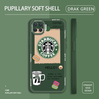 เคส OPPO A8 A15 A15S A31 A32 A33 A53 A93 2020 A52 A92 Reno 4F เคสโทรศัพท์ซิลิโคน TPU แบบนิ่ม ลายกาแฟ Starbucks กันกระแทก ป้องกันกล้อง