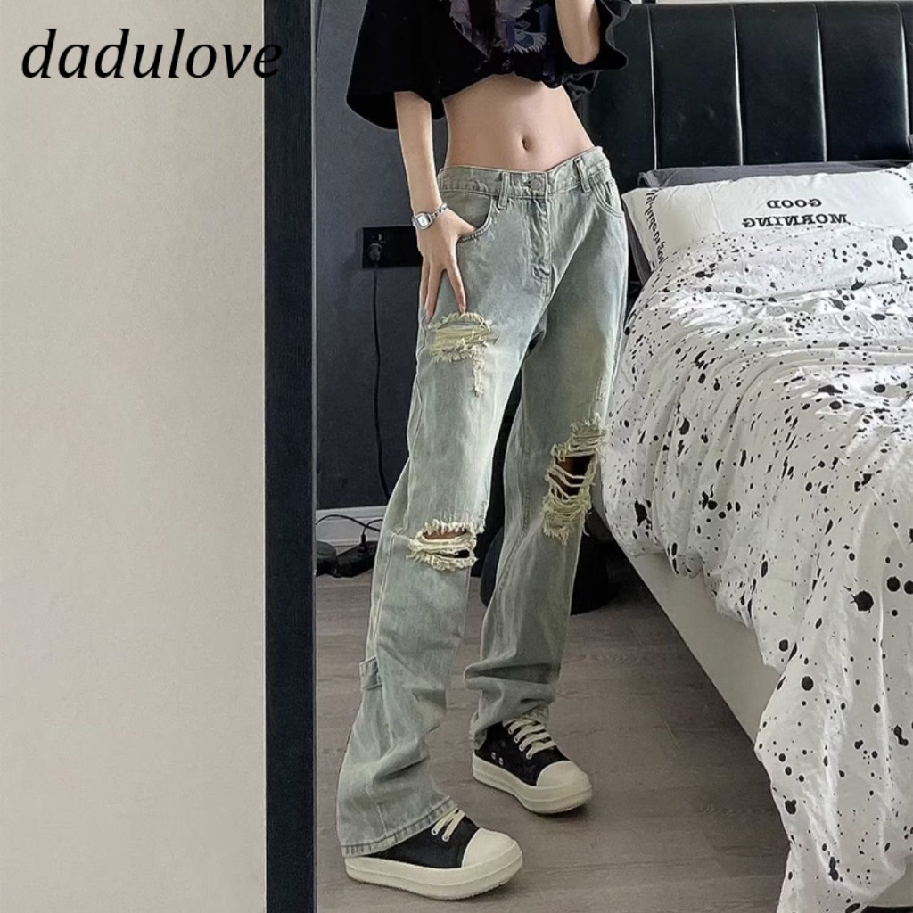 dadulove-new-american-ins-high-street-retro-ripped-jeans-niche-high-waist-loose-wide-leg-pants-trousers