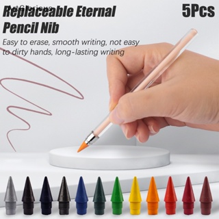 ไส้ดินสอ ไม่มีหมึก HB เปลี่ยนได้ หลากสี อุปกรณ์เสริมเครื่องเขียน สําหรับโรงเรียน จํานวน 5 ชิ้น