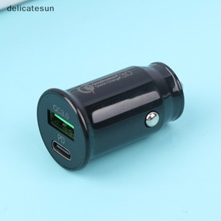 Delicatesun QC3.0 ที่ชาร์จโทรศัพท์มือถือในรถยนต์ แบบชาร์จเร็ว PD 20W USB