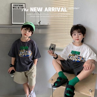พร้อมส่ง ขายดี เสื้อยืดแขนสั้น พิมพ์ลายการ์ตูน สไตล์เกาหลี ญี่ปุ่น แฟชั่นฤดูร้อน สําหรับเด็กผู้ชาย 2023