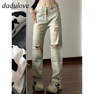 DaDulove💕 New American Style Street Retro WOMENS Jeans High Waist Ripped Wide Leg Pants plus Size Trousers