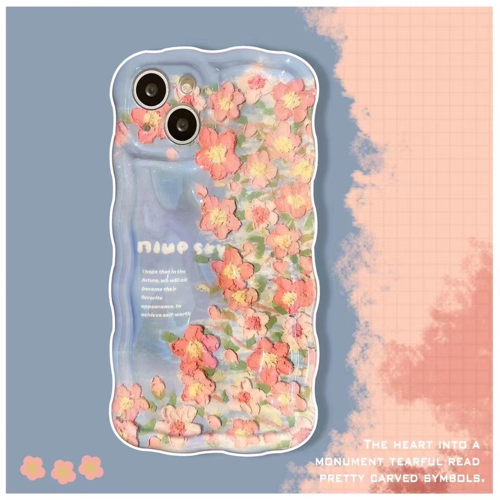 ใหม่-เคสโทรศัพท์มือถือนิ่ม-ลายดอกไม้น่ารัก-สีฟ้าอ่อน-สําหรับ-iphone-14promax-14pro-14-13-13pro-max-13pro-11-12pro-12promax-2023