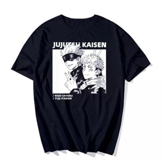 【สปอตสินค้า】 Jujutsu Kaisen อนิเมะเสื้อผ้าผู้ชาย เสื้อยืดแฟชั่นผ้าฝ้ายแท้พิมพ์ลาย