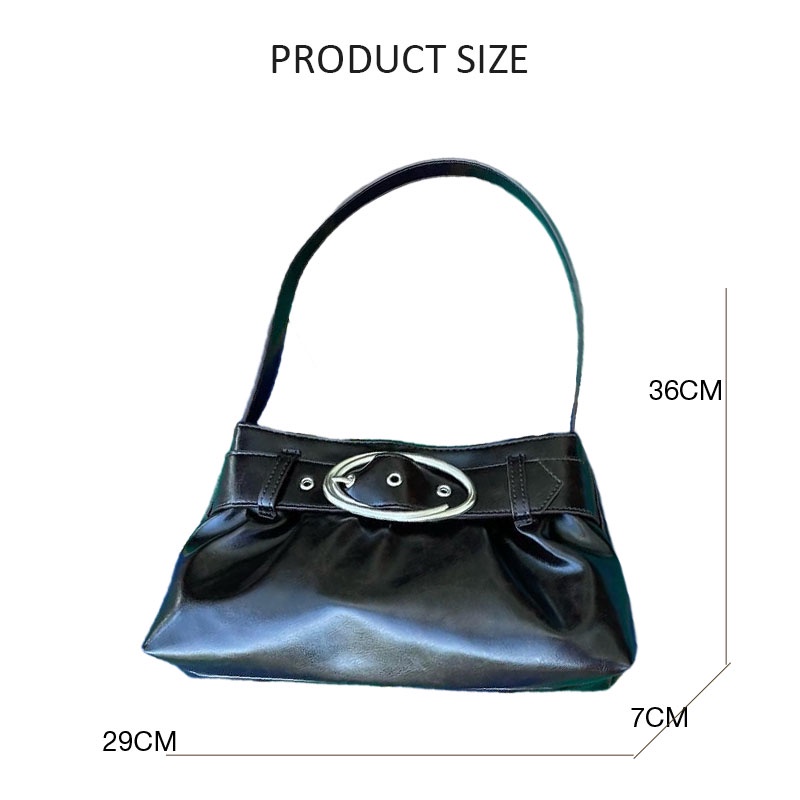 taidu-y2k-กระเป๋าสะพายใต้วงแขนผู้หญิง-สไตล์ร้อนแรง-บุคลิกภาพที่ตรงกันทั้งหมด-กระเป๋าพร็อพหัวเข็มขัดหนังยับ
