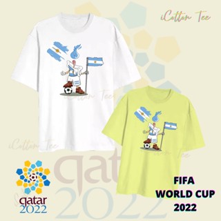 【hot tshirts】เสื้อยืดคอกลม พิมพ์ลายฟุตบอลโลก Argentina World Cup Qatar World Cup สําหรับผู้ชาย และผู้ใหญ่ เสื้อยืด พิมพ์