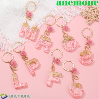 Anemone พวงกุญแจ จี้ลูกบอลปอมปอม ตัวอักษร 26 ตัว 26 ตัว เครื่องประดับแฟชั่น