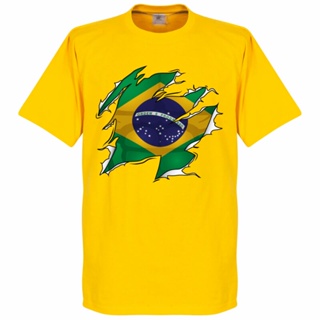 【ใหม่】คอลูกเรือ☇☂2022 World Cup Brazil Brazil National Team Commemorative Edition Fans Anniversary Cal Jersey Sports Foo