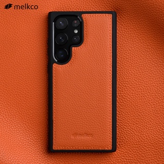 Melkco เคสโทรศัพท์มือถือหนังวัวแท้ หรูหรา สไตล์ธุรกิจ สําหรับ Samsung Galaxy S23 Ultra S23 Plus