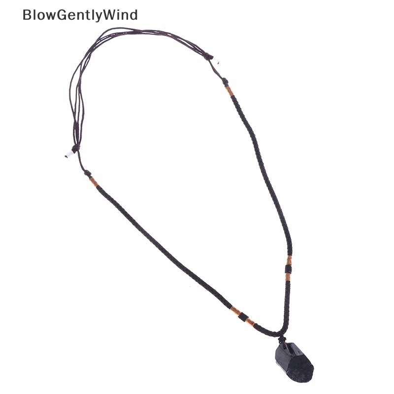 blowgentlywind-สร้อยคอ-จี้หินทัวร์มาลีน-คริสตัล-สีดําธรรมชาติ-bgw