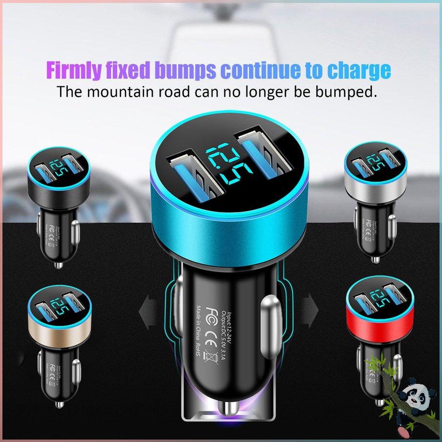 อุปกรณ์เสริมในรถยนต์-dual-usb-digital-display-car-charger-ไฟแช็กรถยนต์แบบพกพาพร้อมจอแสดงผล-led-car-charger