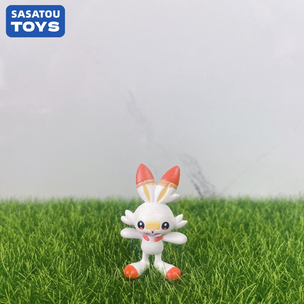 ของเล่นฟิกเกอร์ pokemon Scorbunny Raboot Cinderace Grookey Thwackey ...