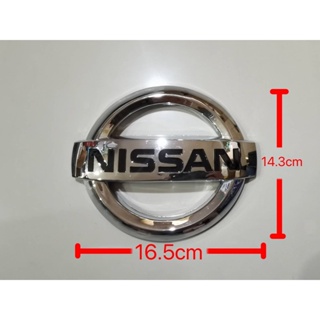 *แนะนำ* ป้ายโลโก้ Nissan หน้ากะจัง พลาสติกชุบโครเมี่ยมขนาด 16.5 x 14.5cm ติดตั้งด้วยเทปกาวสองหน้าด้านหลัง *