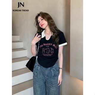 JN Studio   เสื้อยืด ครอป เสื้อยืดผู้หญิง สไตล์เกาหลี  สวยงาม Comfortable fashion สไตล์เกาหลี A29J1AM 36Z230909