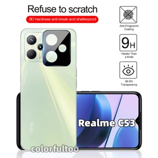 ฟิล์มกระจกนิรภัยกันรอยหน้าจอ 9H 3D แบบเต็มจอ ทรงโค้ง สําหรับ Realme C53 C 53 C55 NFC C55NFC RealmeC55 RealmeC53 2023