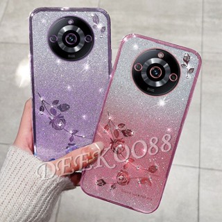 เคสโทรศัพท์มือถือ แบบนิ่ม ลายกลิตเตอร์ ไล่โทนสีชมพู สีม่วง สําหรับ Realme 11 Pro+ Plus 5G Realme11 11Pro C53 NFC 4G 2023 Realme11Pro+