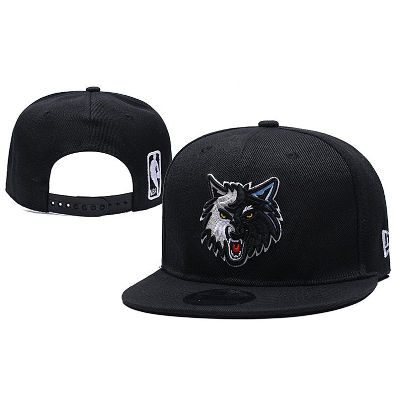 nba-minnesota-timberwolves-หมวกปีกปีกแบนแบบปรับได้หมวกกีฬากลางแจ้ง