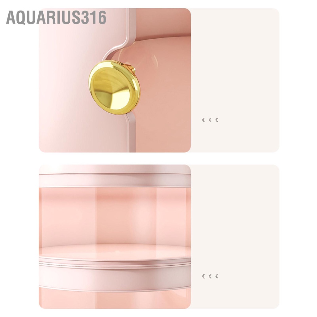 aquarius316-แต่งหน้าน้ำหอมออแกไนเซอร์ใสกันฝุ่นเคสเครื่องสำอางแสดงกล่องแต่งหน้าตั้งโต๊ะกลมพร้อมฝาปิดชั้น