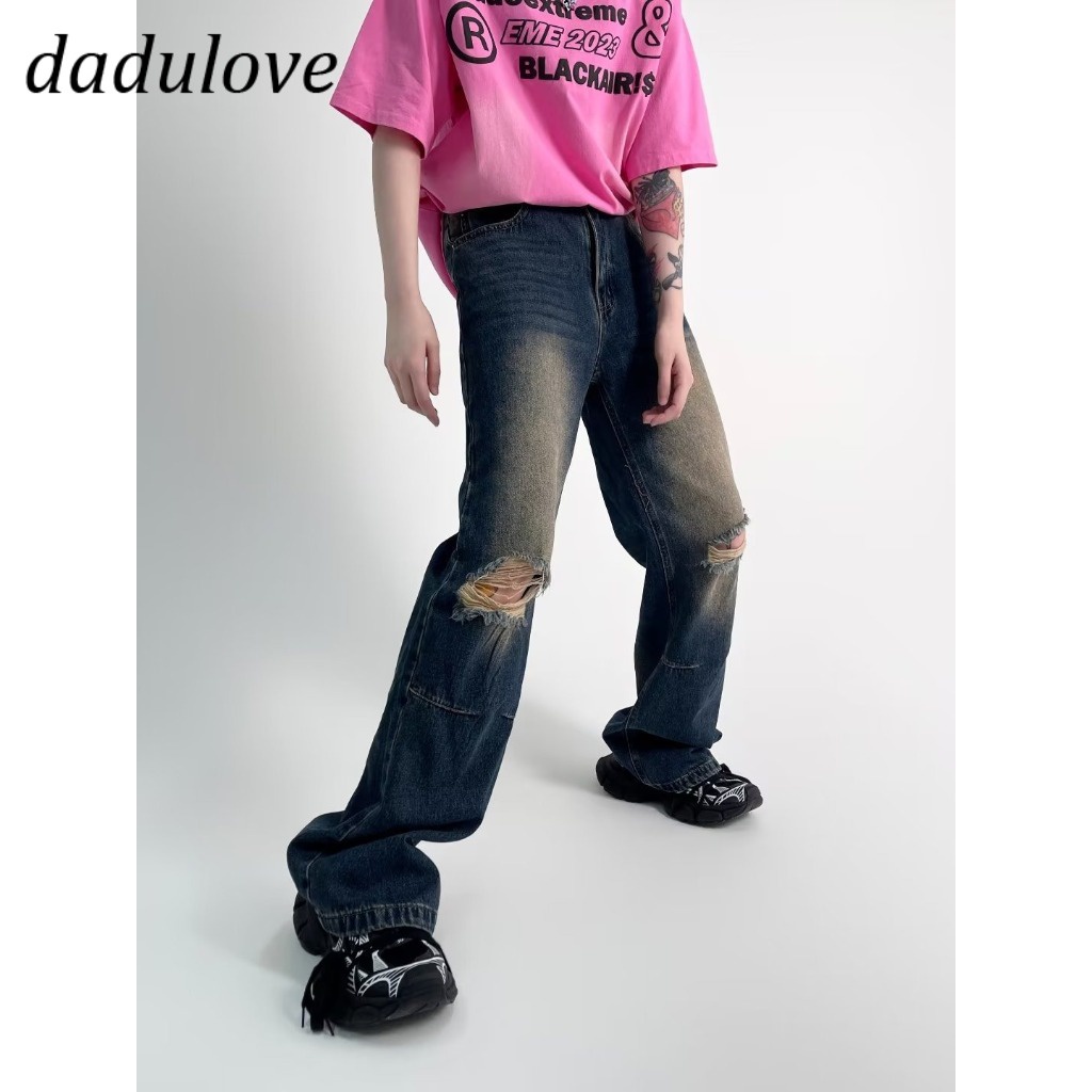 dadulove-new-american-ins-retro-washed-ripped-jeans-niche-high-waist-wide-leg-pants-large-size-trousers