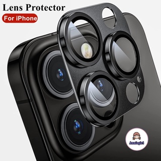 ตัวป้องกันเลนส์กล้อง โลหะ ใส ป้องกันหน้าจอ แบบเต็มจอ สําหรับ IPhone 14 Pro Max 11 14 Pro Max 13Pro 12 Promax