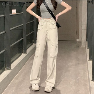 DaDuHey🎈 2023 Women New Ins American Style Hip-hop Big Pocket Overalls Fashionable Loose Casual Wide Leg Pants