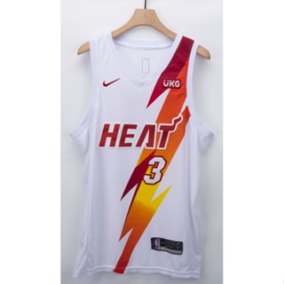 เสื้อกีฬาแขนสั้น ลายทีม NBA jersey Miami Heat No. 2021 ลูกบาสเก็ตบอล รุ่น 3 WADE แฟชั่น 379212