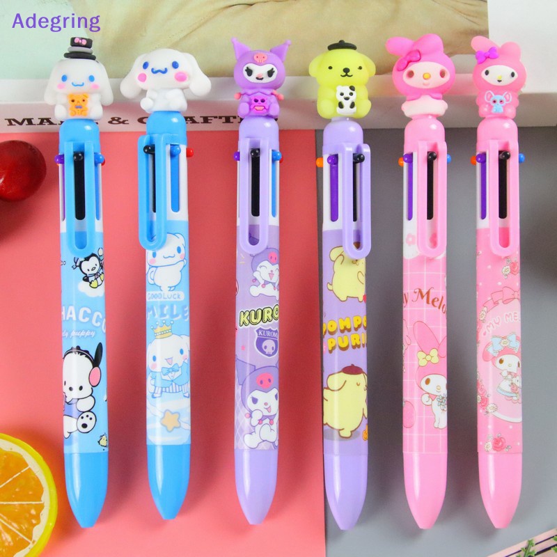 adegring-ปากกาลูกลื่น-ลายการ์ตูนอนิเมะ-cinnamoroll-my-melody-หลากสี-10-สี-สําหรับนักเรียน-ขายส่ง