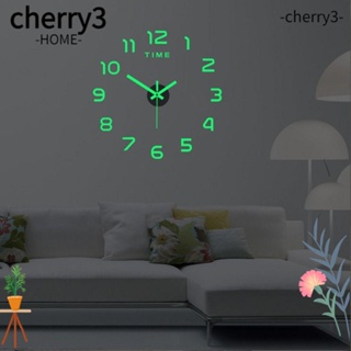 Cherry3 นาฬิกาแขวน DIY สติกเกอร์ นาฬิกาดิจิทัล ไร้กรอบ
