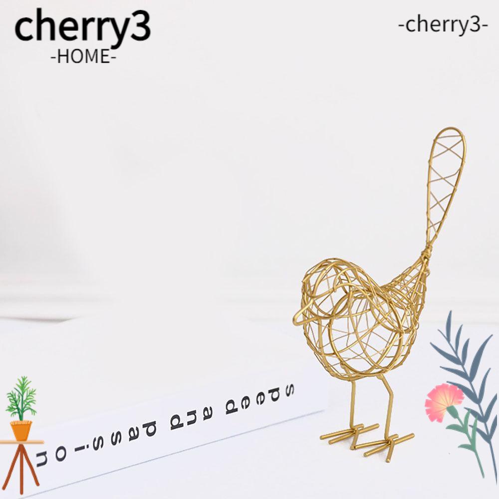 cherry3-ฟิกเกอร์เหล็ก-รูปนก-ทําความสะอาดง่าย-สีทอง