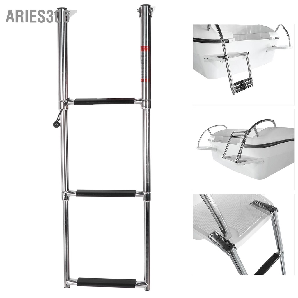 aries306-บันไดดาดฟ้า-3-ขั้น-telescoping-บันไดแพลตฟอร์มพับได้-304-ทางลาดเรือสแตนเลส