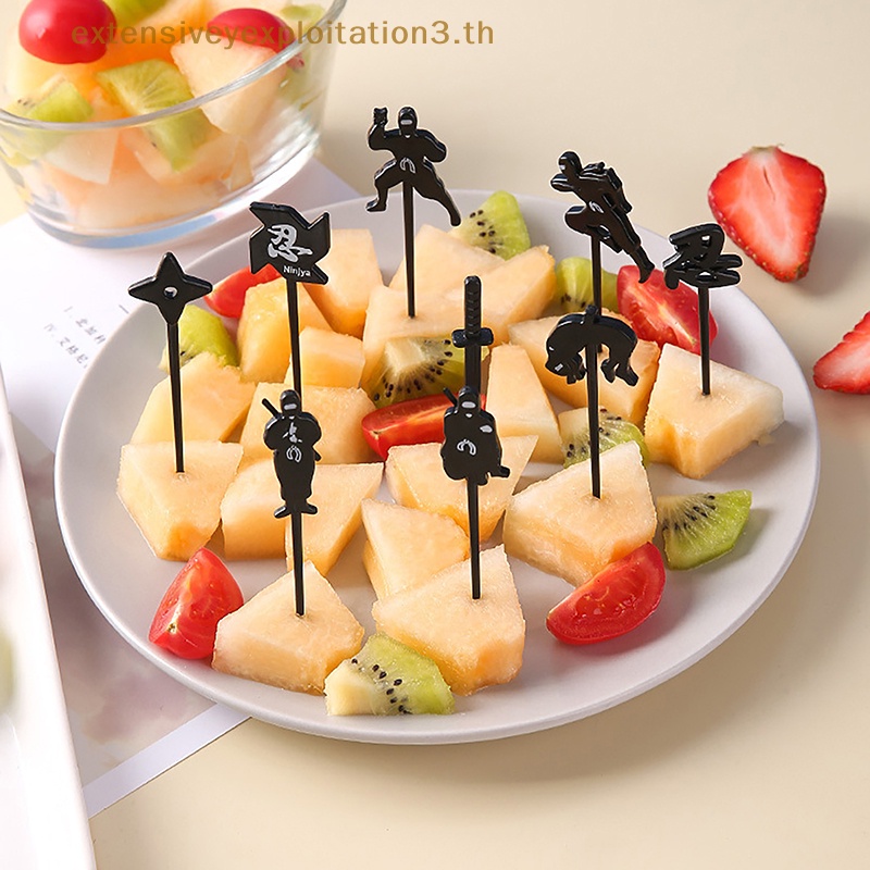 amp-hg-amp-ส้อมจิ้มผลไม้-แซนวิช-ลายการ์ตูน-1-ชุด