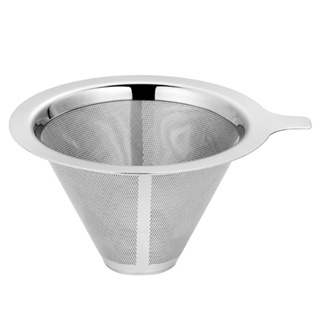 Sale! Coffee Filter Reusable 304 Stainless Steel Cone Coffee Filter Baskets Strainer