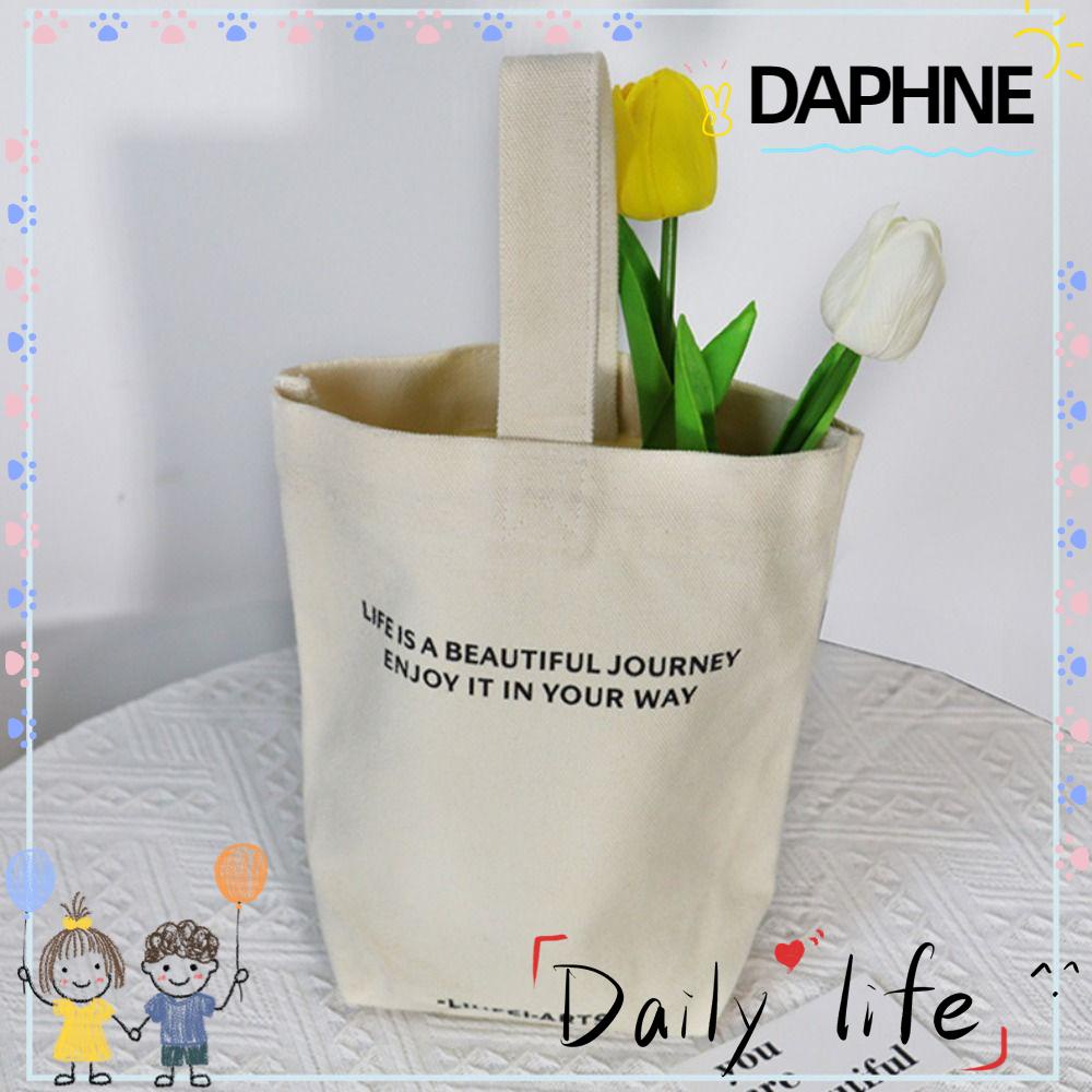 daphne-กระเป๋าถือลําลอง-ผ้าแคนวาส-ขนาดเล็ก-พิมพ์ลายตัวอักษร-พร้อมสายคล้องข้อมือ-สําหรับผู้หญิง