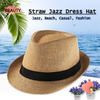 Beauty หมวกฟาง ปานามา ชายหาด แก็งสเตอร์ หมวกแจ๊ส
